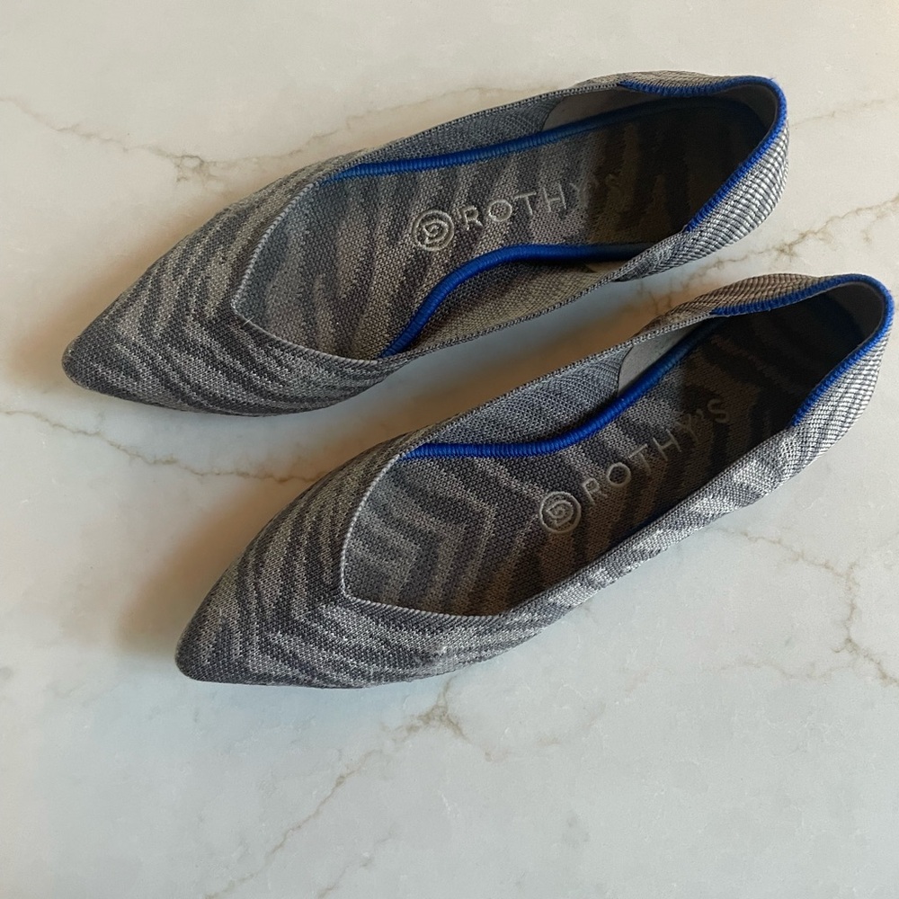 Rothy's Gray Zebra Flats (discontinued) The Flat / The Point